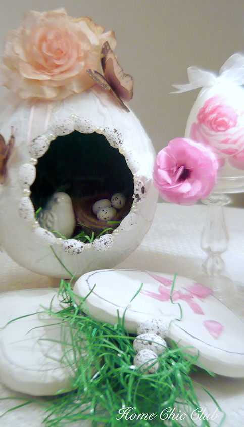 diy shabby paper mache easter egg and altered cheap egg, crafts, easter decorations, seasonal holiday decor