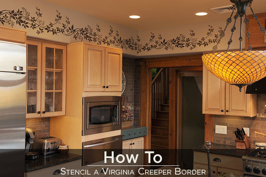 how to stencil a border with cestencils, paint colors, painting, wall decor, stencil border finished product