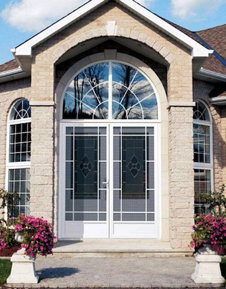 aluminum screen door options you ve never dreamed of, curb appeal, doors, Uniquely designed screen French doors Photo courtesy of PCA Products