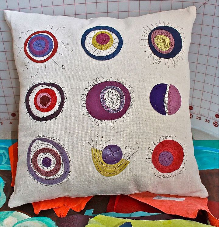 pillows and leather, crafts, home decor, This pillow was a custom order Bottom circle stitching design spells out Class of 2013