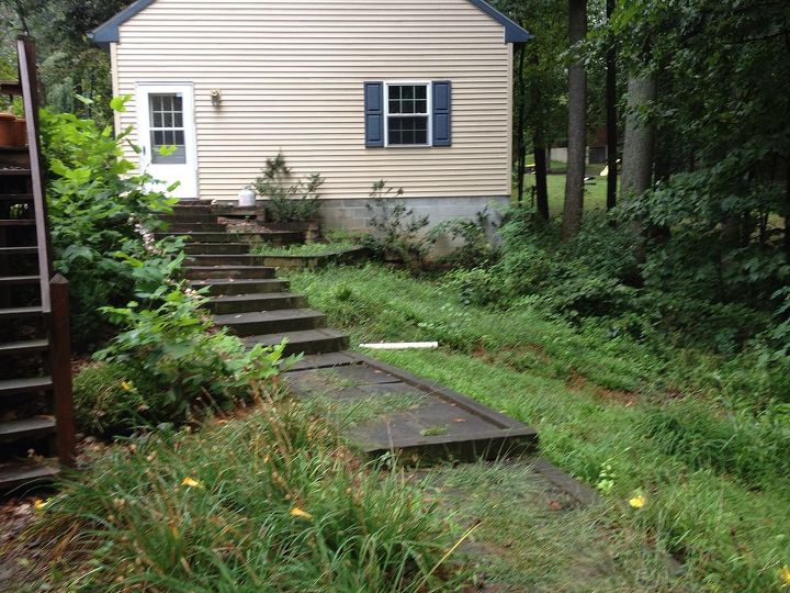 before during after patio and waterfall, curb appeal, landscape, outdoor living, patio, ponds water features, The steps before