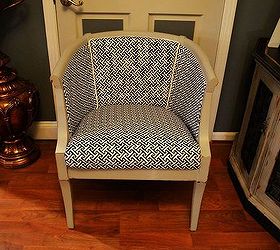 damaged cane chair gets fabric makeover how to pics, Vintage Cane Chair makeover After