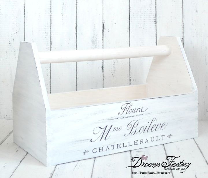 french amp shabby tool box, crafts, home decor, repurposing upcycling