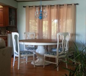 craigslist freebie turned amazing dining room set for under 100, painted furniture, reupholster, woodworking projects, It looks amazing in our dining room