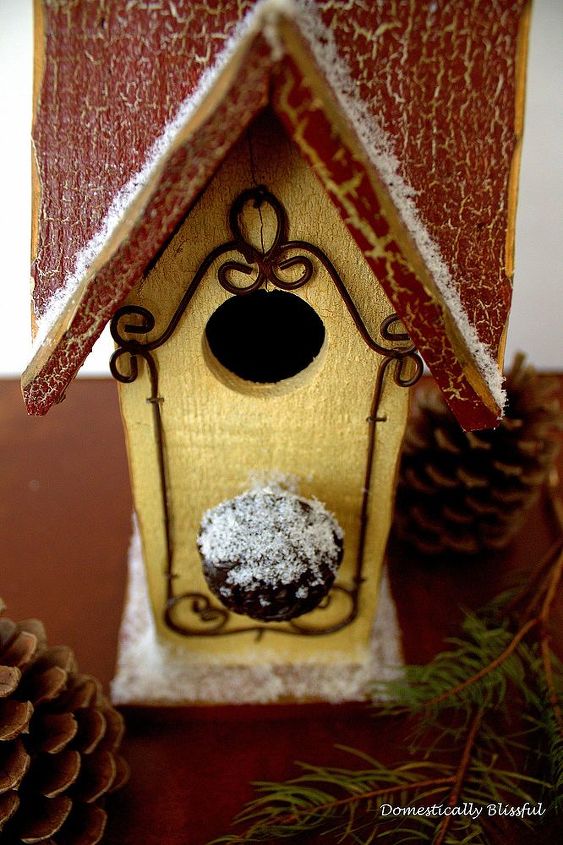 http domesticallyblissful com winter birdhouse, crafts, seasonal holiday decor, Unlike a gingerbread house this winter birdhouse will last for many years to come