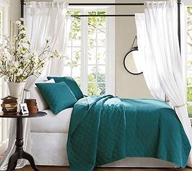 decorate with the blue and teal shades of the caribbean seas and brigh, home decor, reupholster, window treatments, Hampton Hill Coverlet Set Source The Home Decorating Co
