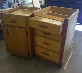 old base cabinets repurposed to kitchen island | hometalk