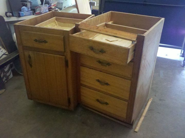 Old Base Cabinets Repurposed To Kitchen Island Hometalk
