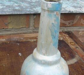 how to turn an old glass bottle into a candle holder, crafts, decoupage, repurposing upcycling
