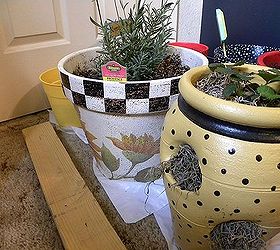 painted clay pots, container gardening, crafts, gardening, painting, Painted Clay Pots by GranArt