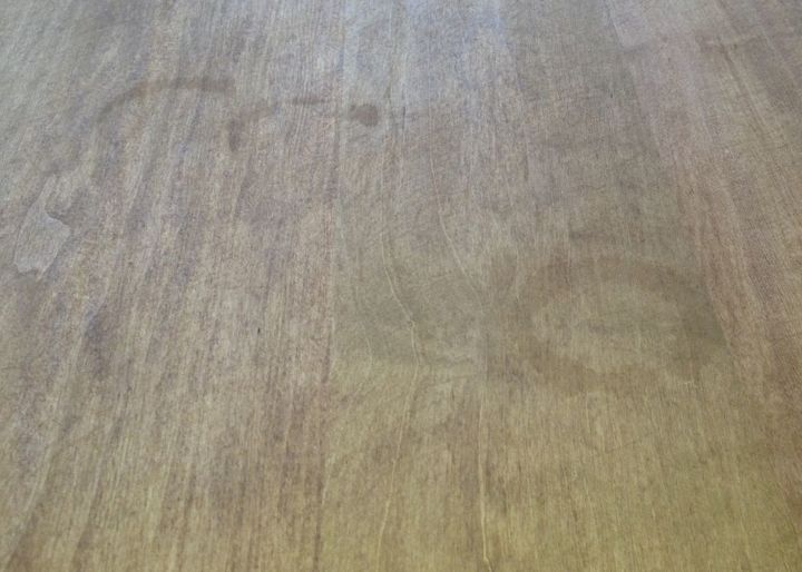 q advice on camouflaging water rings on wood, diy, home maintenance repairs, woodworking projects, Maple wood with 2 coats of golden oak stain prior to sealing with varnish Best advice on removing the water stain