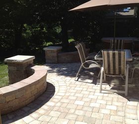 brick patio naperville il, outdoor living, patio, Time for a dip in the hot tub and a cold drink on the new patio
