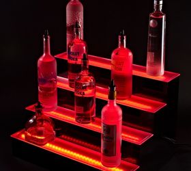 4 tier led lighted liquor bottle display shelf, lighting, shelving ideas, Liquor shelves 2 foot 4 Tier LED Liquor Bottle shelves Display