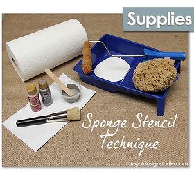 stencil how to easy sponge roller texture and stencil shadow shift, paint colors, painting, wall decor, Necessary supplies for creating a Sponge Texture over a Stenciled Pattern
