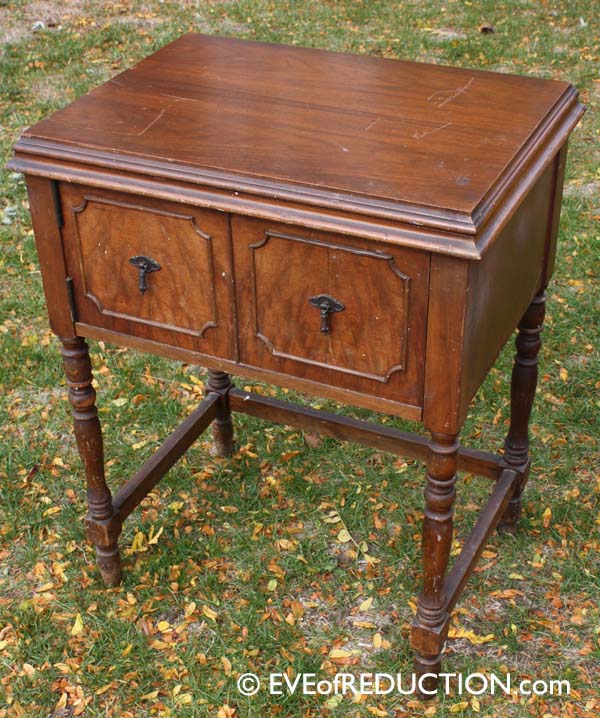 sewing cabinet upcycled into a bar cart, repurposing upcycling, Before photo of 1938 sewing cabinet