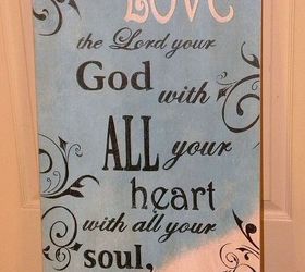 sign painting, crafts, LOVE by GranArt painted sign using craft enamel paint on wood