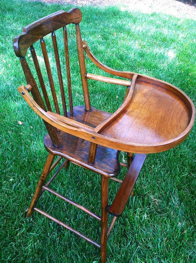ugly duckling 1920 highchair to gorgeous heirloom, painted furniture, ALL READY