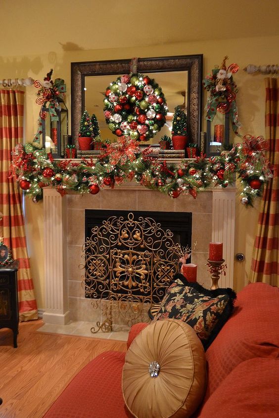 christmas mantle 2013, christmas decorations, seasonal holiday decor, wreaths
