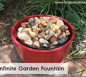 create an infinite garden fountain for your backyard or deck, flowers, gardening, outdoor living, ponds water features, Water recirculates and you get to enjoy the peaceful sounds of babbling water falling