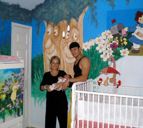 aria s room, bedroom ideas, home decor, painting, The mural begins on the crib wall and turns into the back wall