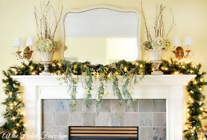 from christmas to winter in a few simple steps, fireplaces mantels, seasonal holiday d cor, My living room mantel decorated for Christmas