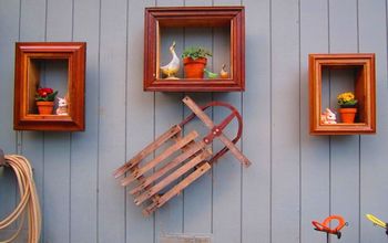 Old picture frames made into wall plant hangers