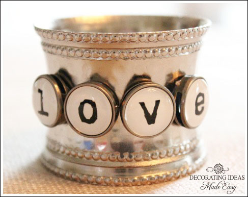 valentine table decorations, crafts, seasonal holiday decor, valentines day ideas, Turn a simple silver napkin ring into a LOVEly idea