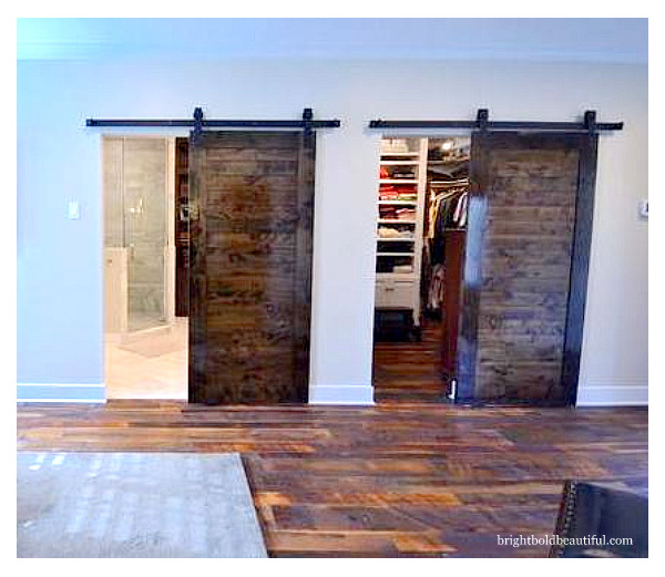 sliding barn doors barn door hardware, doors, For another idea you can incorporate two doors in the bedroom one for the bath and the other for the closet
