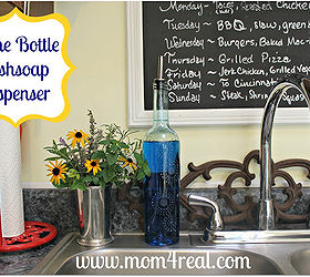 turn a wine bottle into a dish soap dispenser, crafts, repurposing upcycling