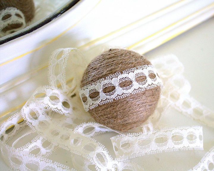 decoratively wrapped twine balls, crafts, These twine balls can be used in so many ways I have put them in glass vases bowls and on our Christmas tree