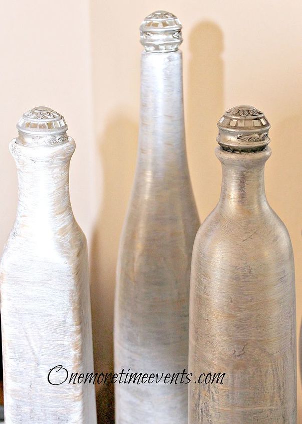 faux ivory mother of pearl bottle vases with decorative knobs, chalk paint, home decor, painting, repurposing upcycling