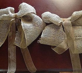 give thanks sign from upcycled landscape edging, crafts, decoupage, repurposing upcycling, seasonal holiday decor, thanksgiving decorations, Make bows out of ribbon of choice I used burlap and sealed the ends with Mod Podge so that they wouldn t fray