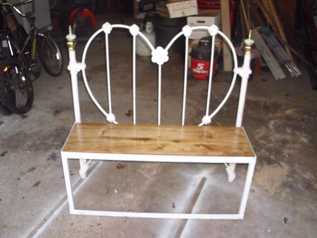 bench made from old headboard, painted furniture, repurposing upcycling, woodworking projects