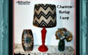 Drab to Fab: Chevron Burlap Lamp