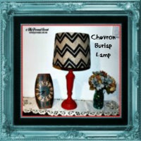 drab to fab chevron burlap lamp, crafts, home decor