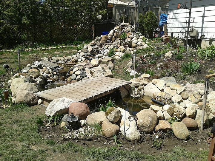 home made waterfall and ponds, diy, ponds water features