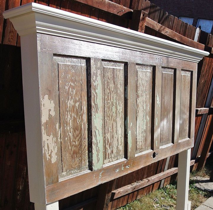 90 year old door made into a king size headboard, doors, home decor, repurposing upcycling