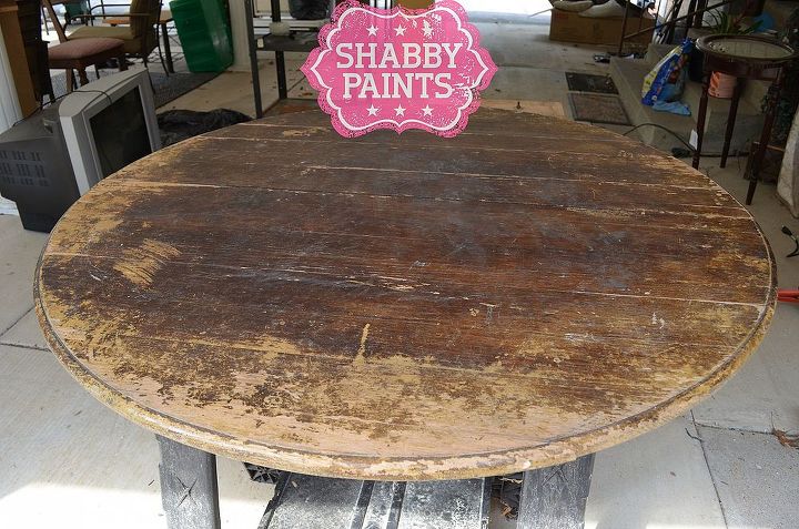 faux plank table embrace the imperfections, kitchen design, painted furniture, Before rough rough Faux Plank table embrace the imperfections