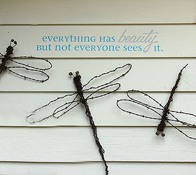 making dreamy dragonflies for the garden, crafts, gardening, repurposing upcycling, Barbed wire dragonflies