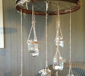 porch chandelier, crafts, outdoor living, repurposing upcycling