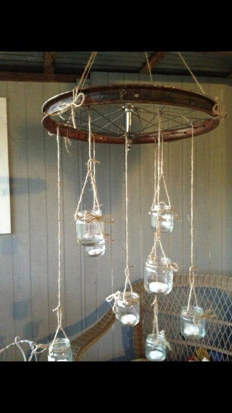 porch chandelier, crafts, outdoor living, repurposing upcycling