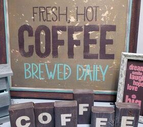 worn looking coffee sign, crafts