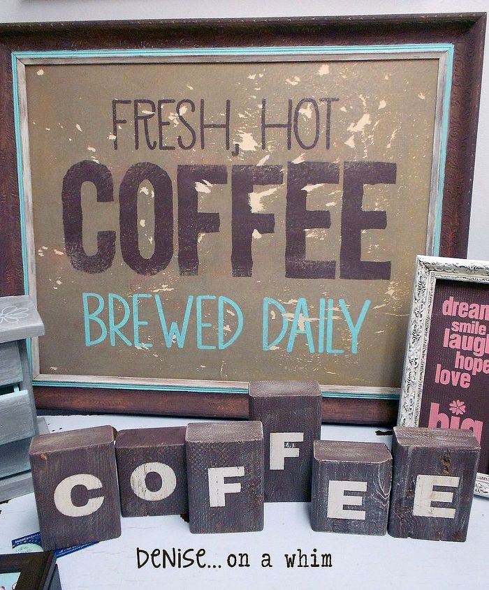 worn looking coffee sign, crafts