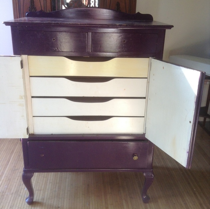 q the dreaded purple cabinet dresser what to do, chalk paint, painted furniture