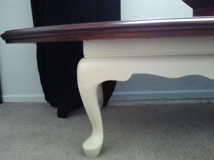 1964 birch coffee table, chalk paint, painted furniture, New legs