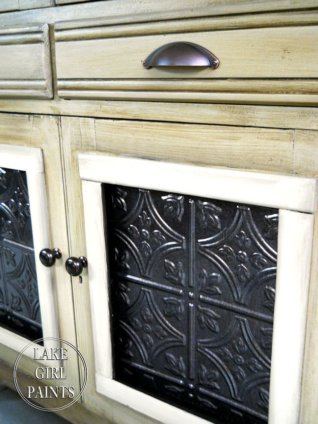 honey color paint with brown glaze on cabinet, painted furniture