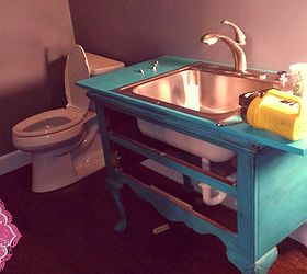 repurpose a piece of furniture into a sink, painted furniture, repurposing upcycling