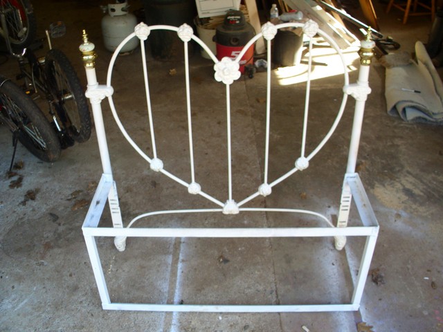bench made from old headboard, painted furniture, repurposing upcycling, woodworking projects, this is what the frame looks like before the wooden seat