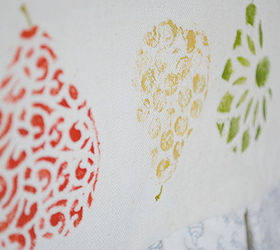 diy kitchen towel, crafts, draw and cut out a pear stencil using card stock pick your paint colors