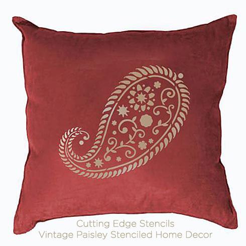 we were featured in your home and lifestyle magazine, crafts, Vintage Paisley stenciled pillow featured in Your Home and Lifestyle magazine